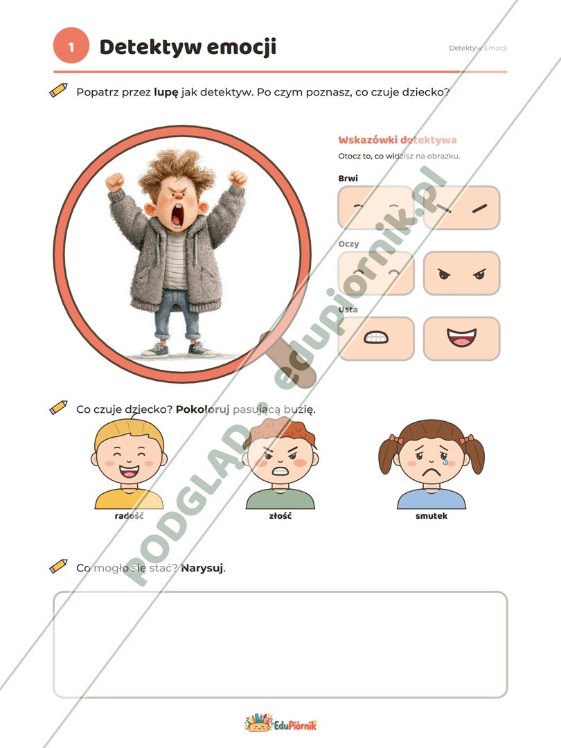 Detektyw Emocji - karty pracy