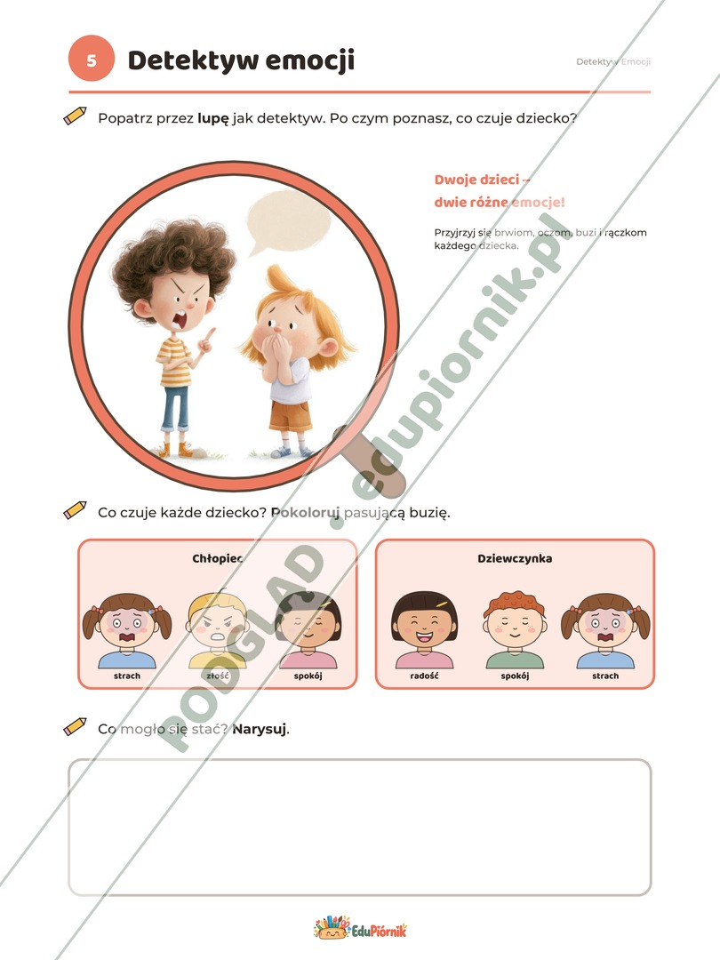 Detektyw Emocji - karty pracy