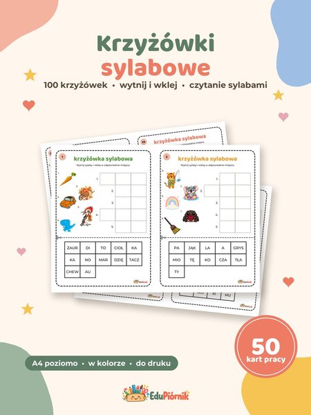 Krzyżówki sylabowe - wytnij i wklej sylaby