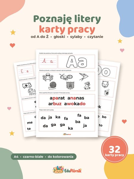 Poznaję litery - karty pracy