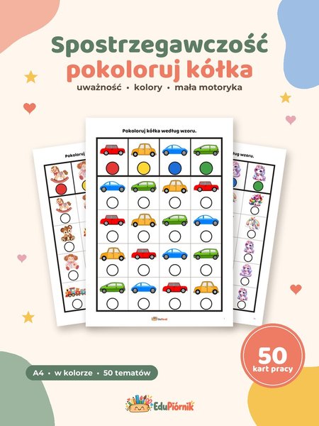 Spostrzegawczość - pokoloruj kółka