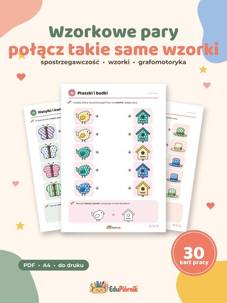 Wzorkowe pary - połącz takie same wzorki