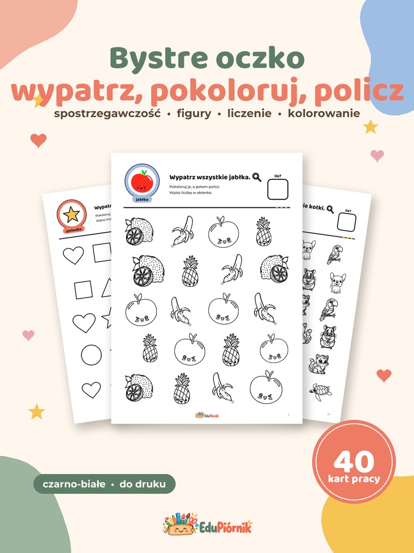 Bystre oczko - wypatrz, pokoloruj, policz