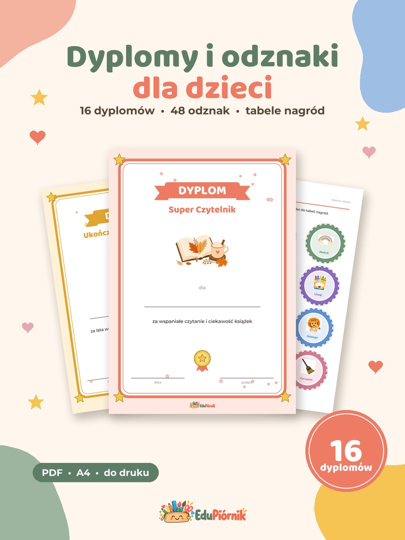 Dyplomy i odznaki dla dzieci