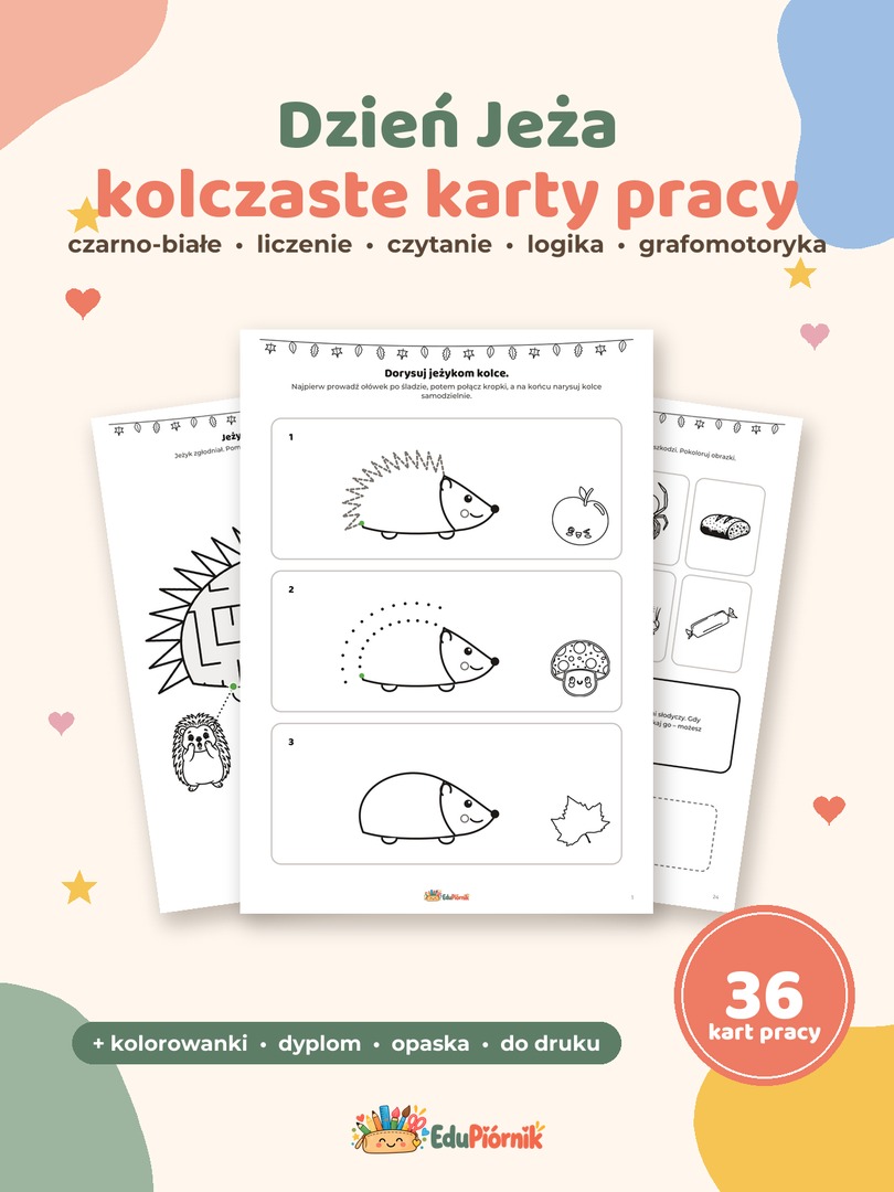 Dzień Jeża - kolczaste karty pracy
