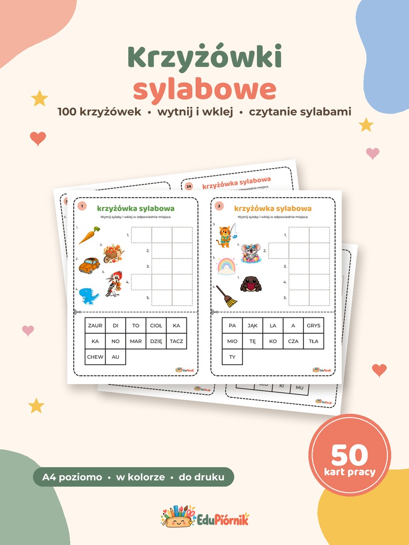 Krzyżówki sylabowe - wytnij i wklej sylaby