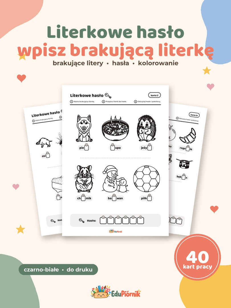 Literkowe hasło - wpisz brakującą literkę