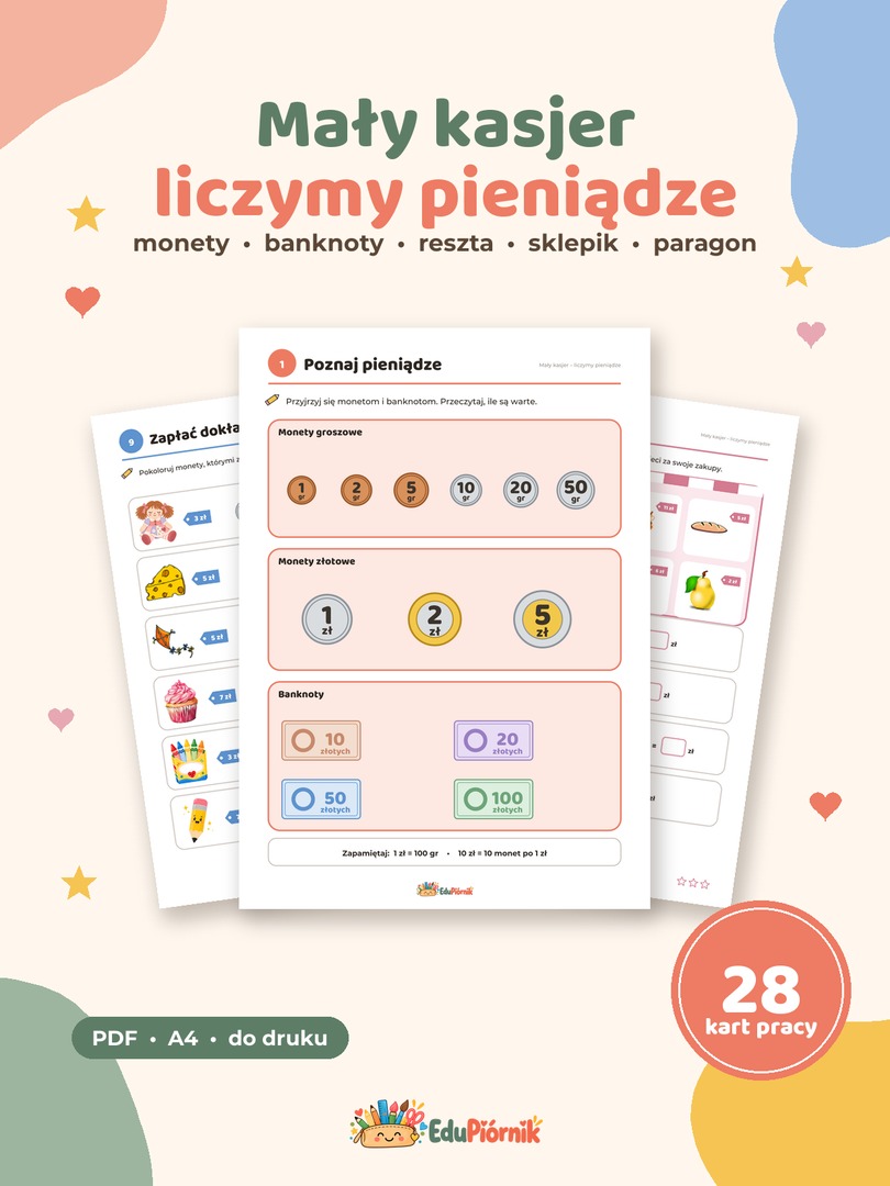 Mały kasjer - liczymy pieniądze