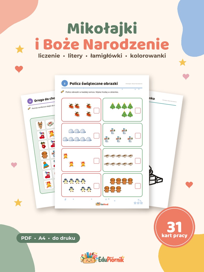 Mikołajki i Boże Narodzenie - karty pracy