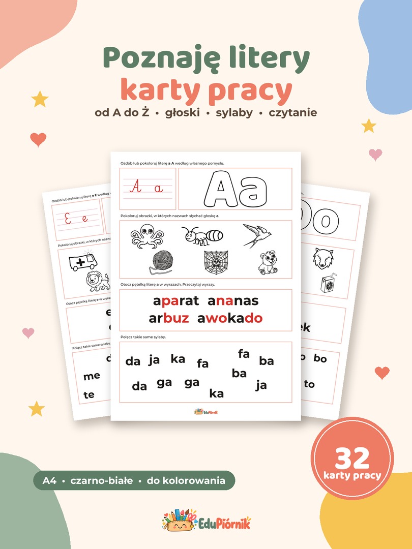 Poznaję litery - karty pracy