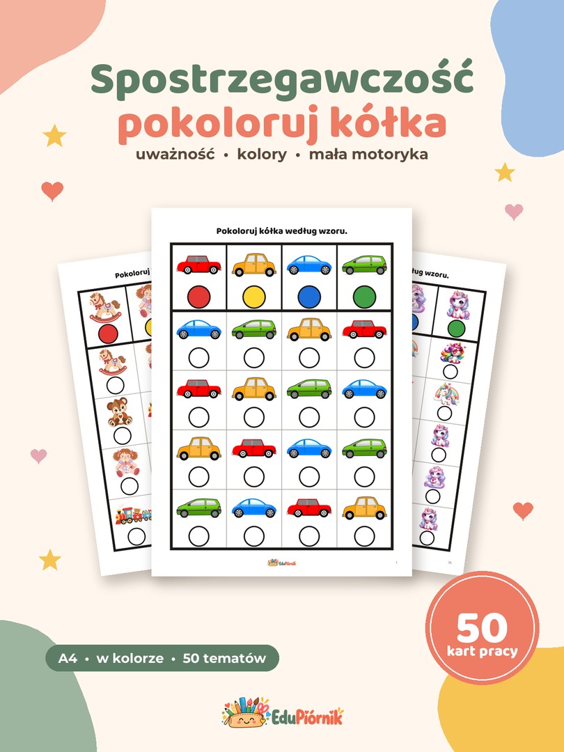 Spostrzegawczość - pokoloruj kółka