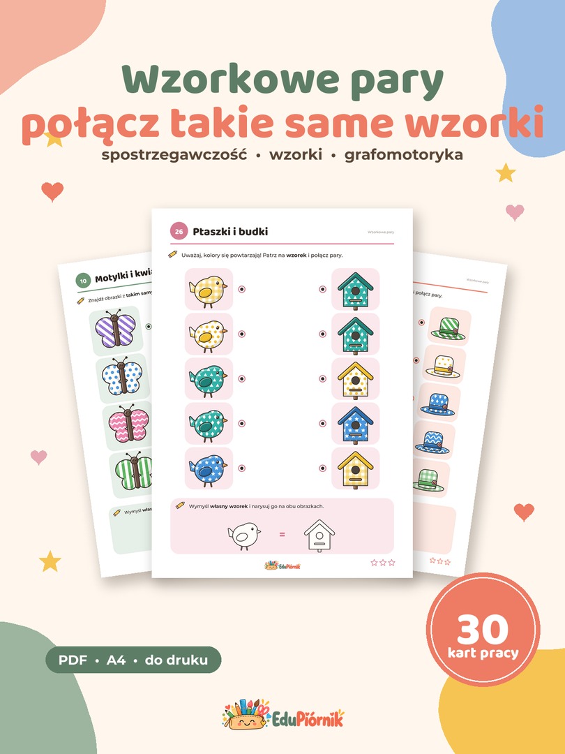 Wzorkowe pary - połącz takie same wzorki