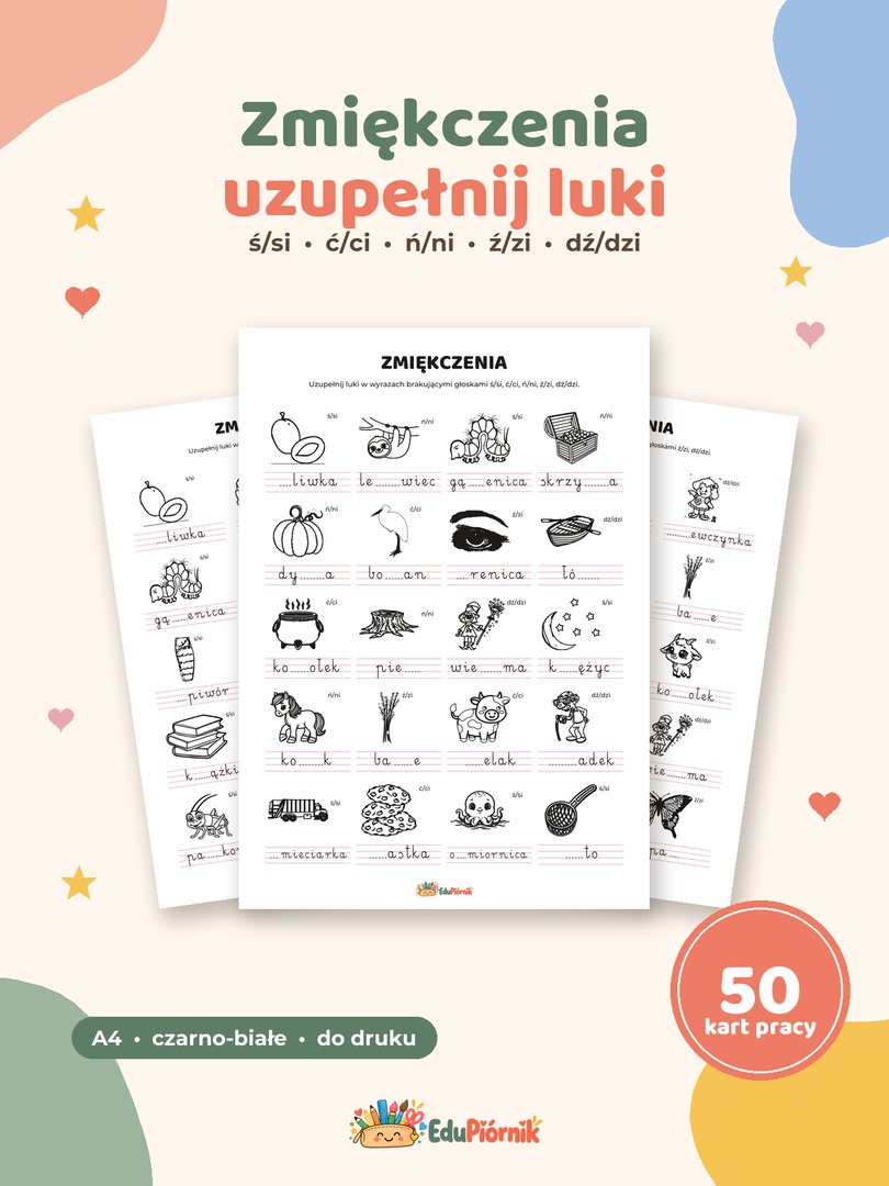 Zmiękczenia - uzupełnij luki