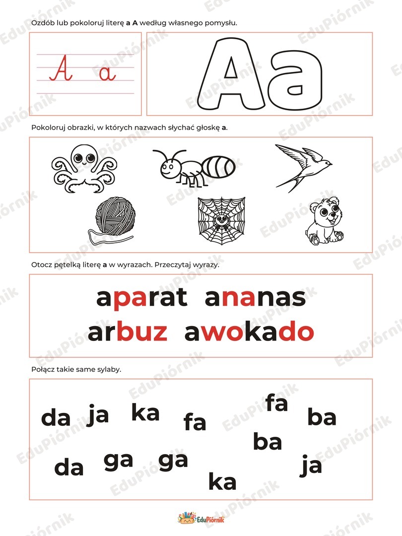 Poznaję litery - karty pracy