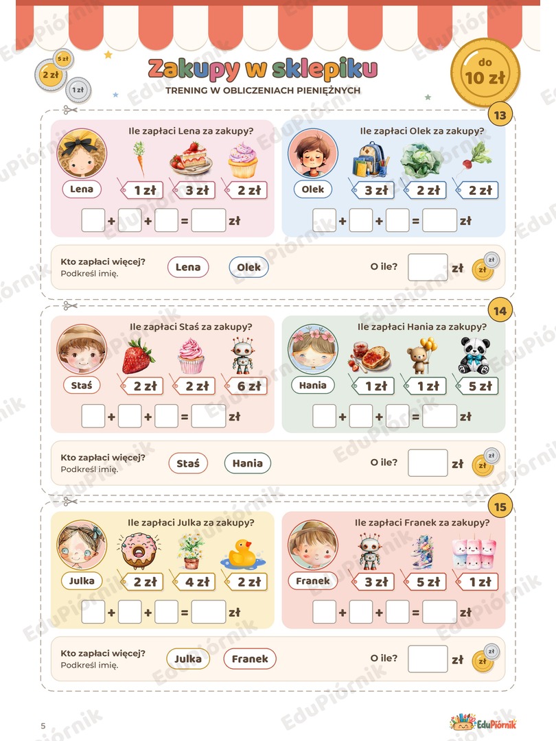 Trening pieniężny - zakupy w sklepiku